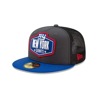 Grey New York Giants Hat - New Era NFL NFL Draft 59FIFTY Fitted Caps USA9153476